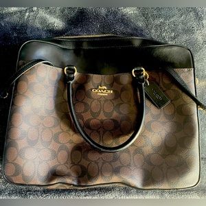 Coach Signature Canvas Laptop Bag/ Briefcase